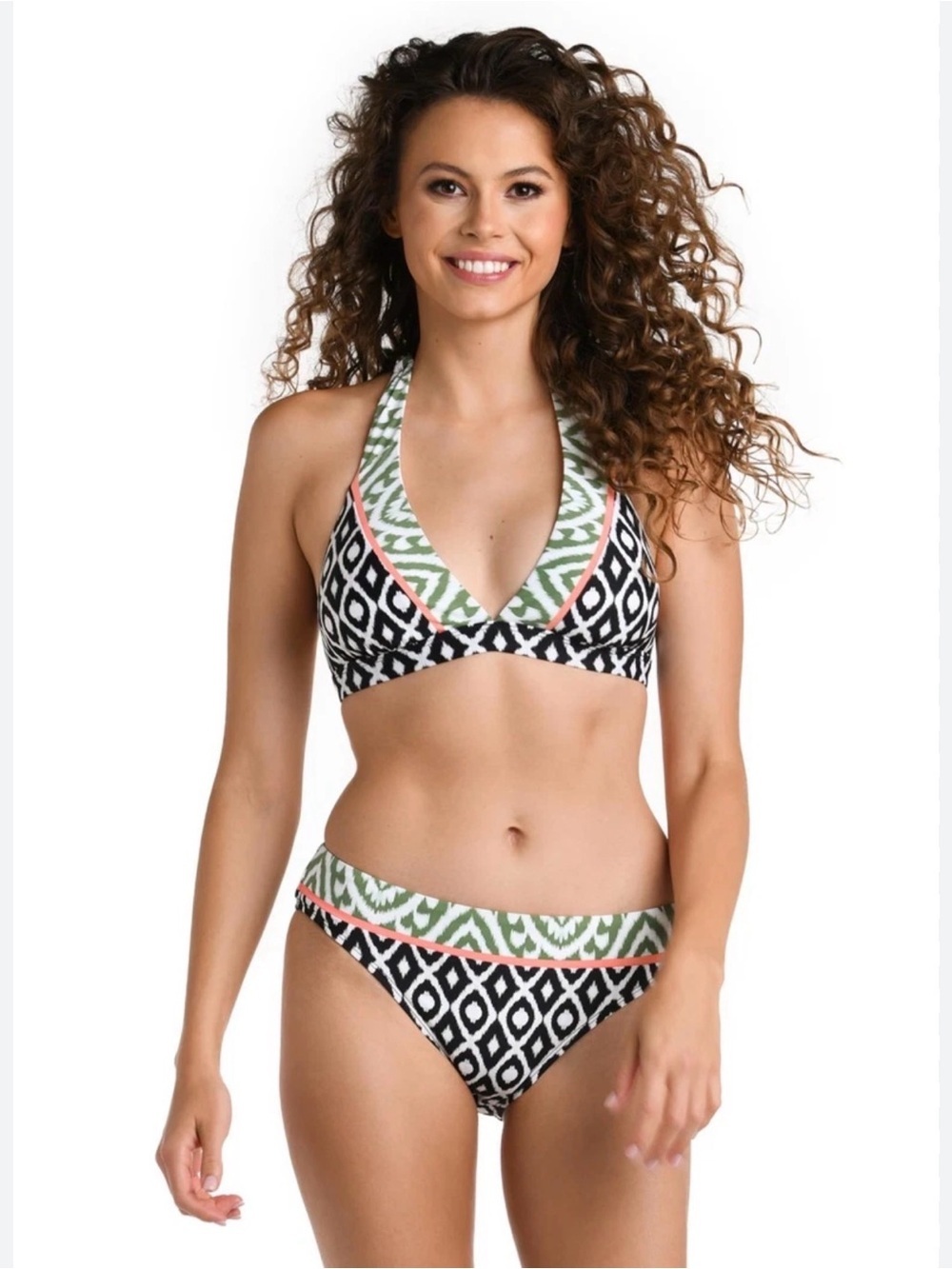 LA BLANCA DESERT DUNES BANDED HALTER TOP S